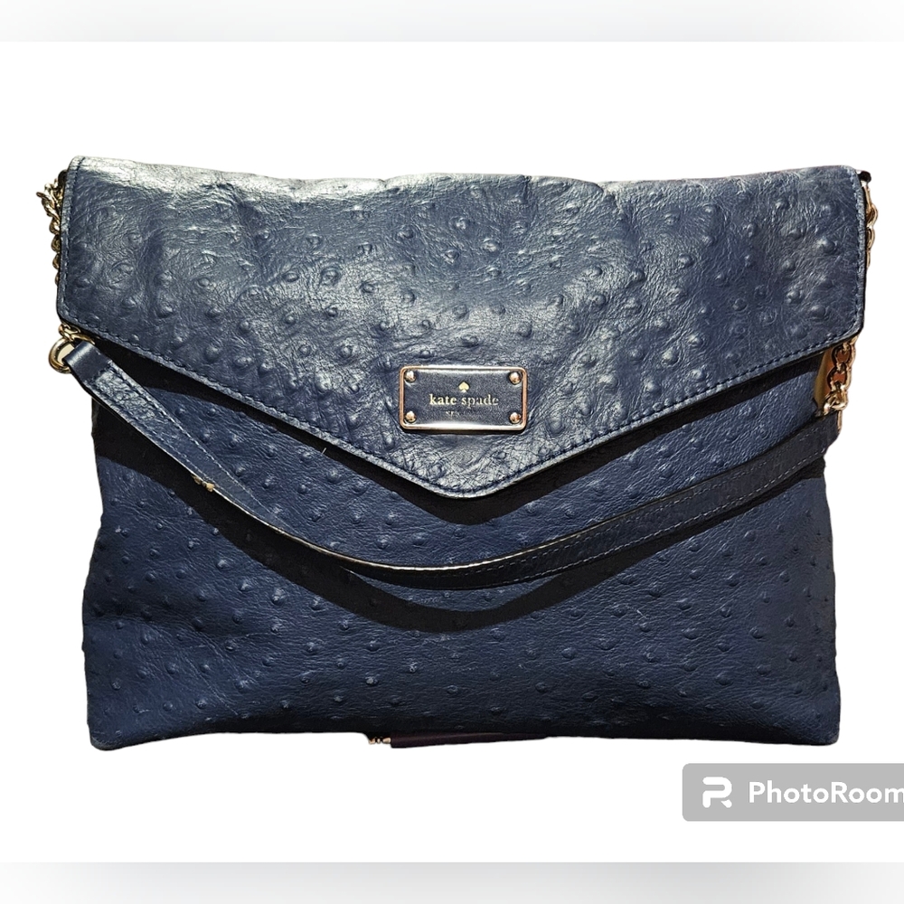 EUC OSTRICH Kate Spade NY A La Vita Leena Ostrich  Shoulder Bag